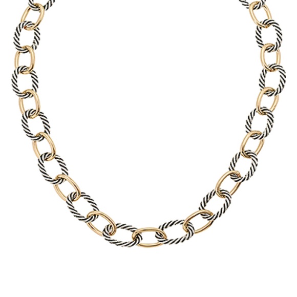 Two-tone Rope Textured Chain Necklace - Picture 1 of 1